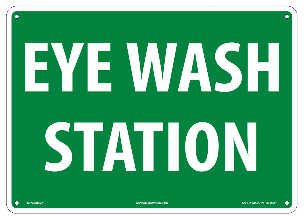 Sign EYE WASH STATION 10X14 PL