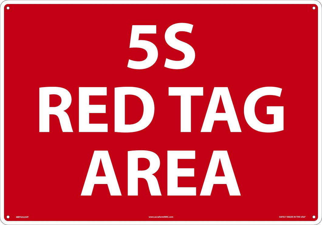 Sign 5S RD TAG AREA 14X20 PL