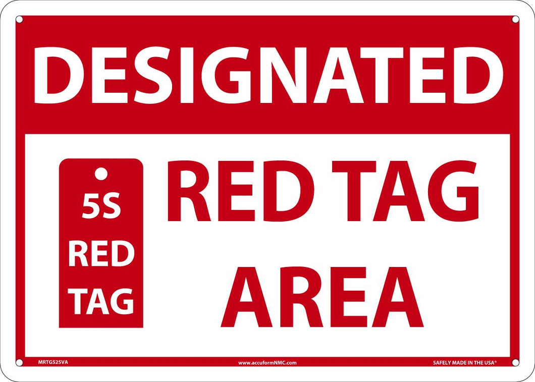 Sign DSGND RD TAG AREA 7X10 AL