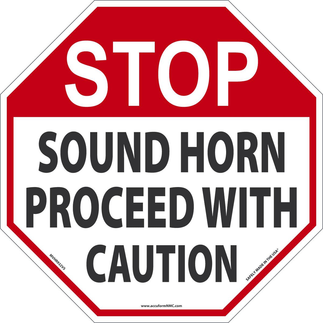 STOP SND HORN PROCEED 12x12 PL