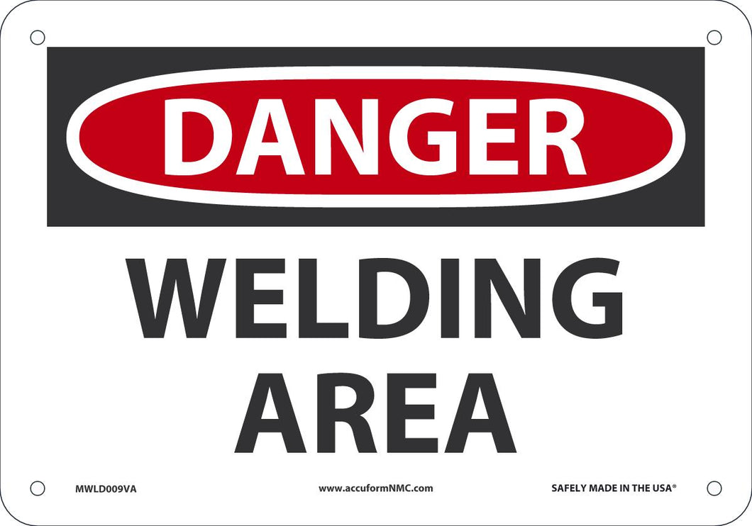 Sign DGR WELDING AREA 7X10 AL